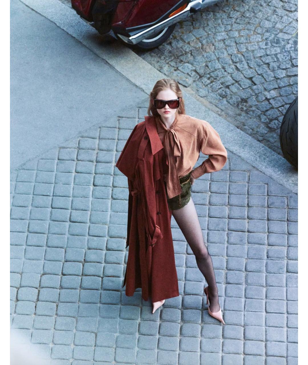 SAINT LAURENT Коричневый хлопковый тренч/плащ, фото 5