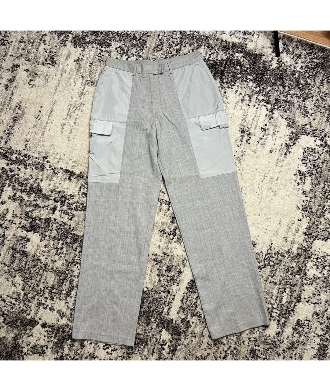 PAUL & SHARK Серые шерстяные брюки широкие, фото 9