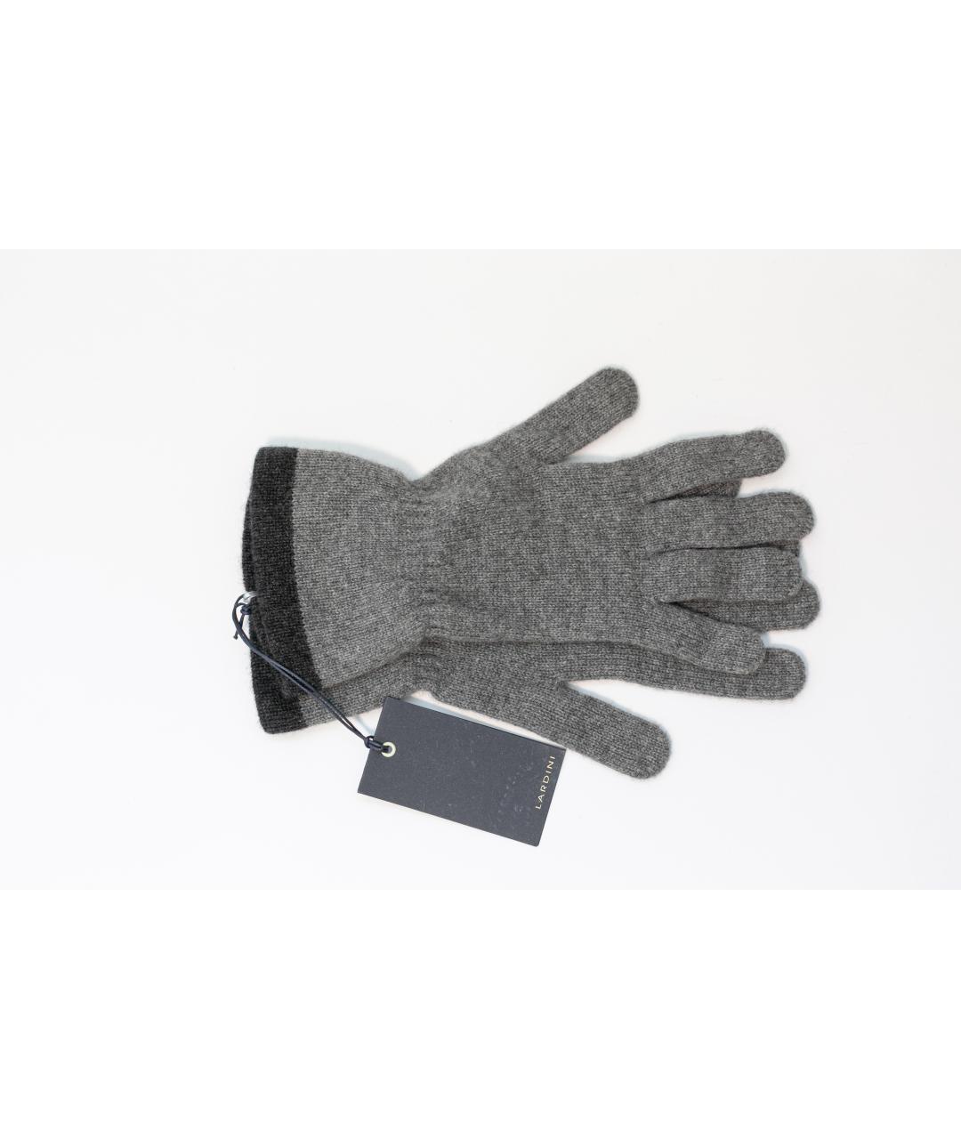 LARDINI Серые кашемировые перчатки, фото 3