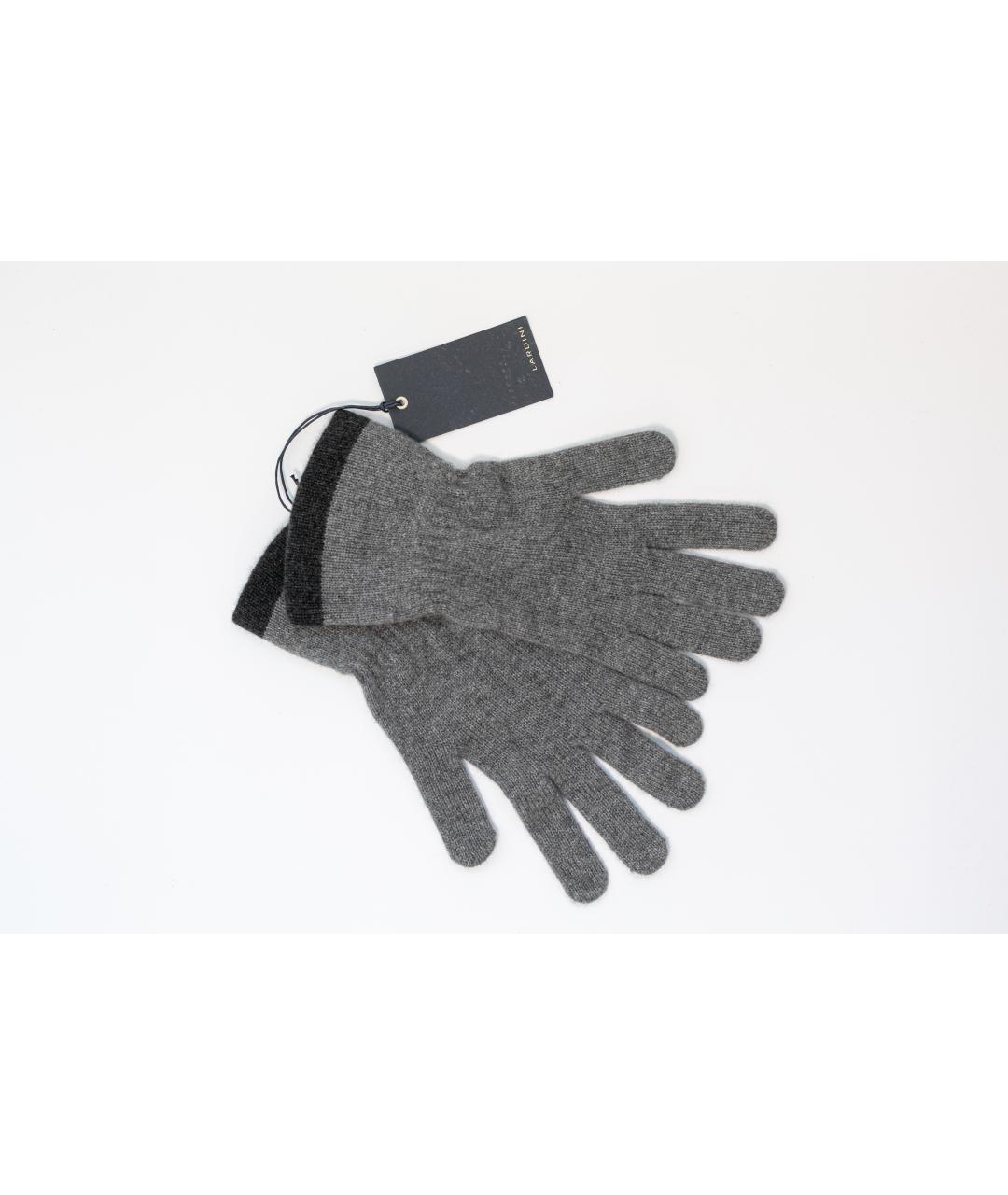 LARDINI Серые кашемировые перчатки, фото 4