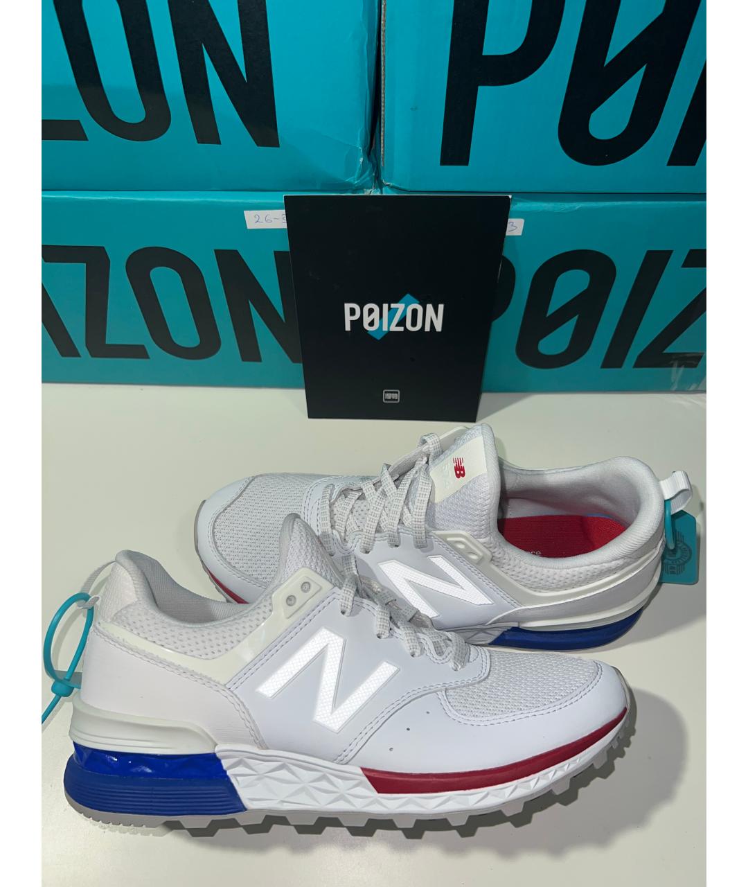 NEW BALANCE Белые кроссовки из искусственной кожи, фото 4