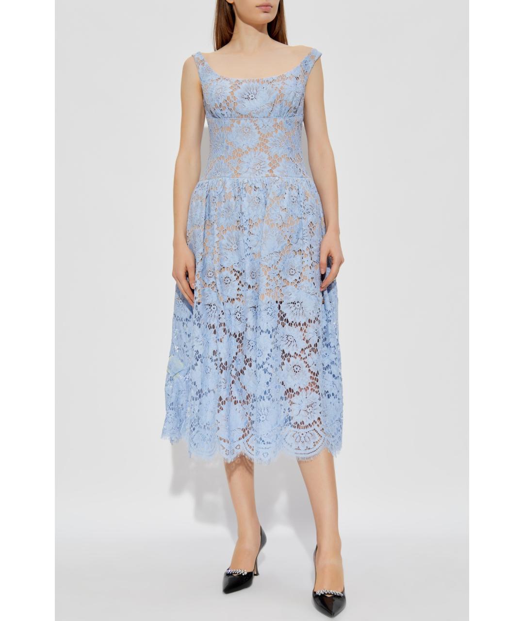 SELF-PORTRAIT Голубое полиэстеровое коктейльное платье, фото 8