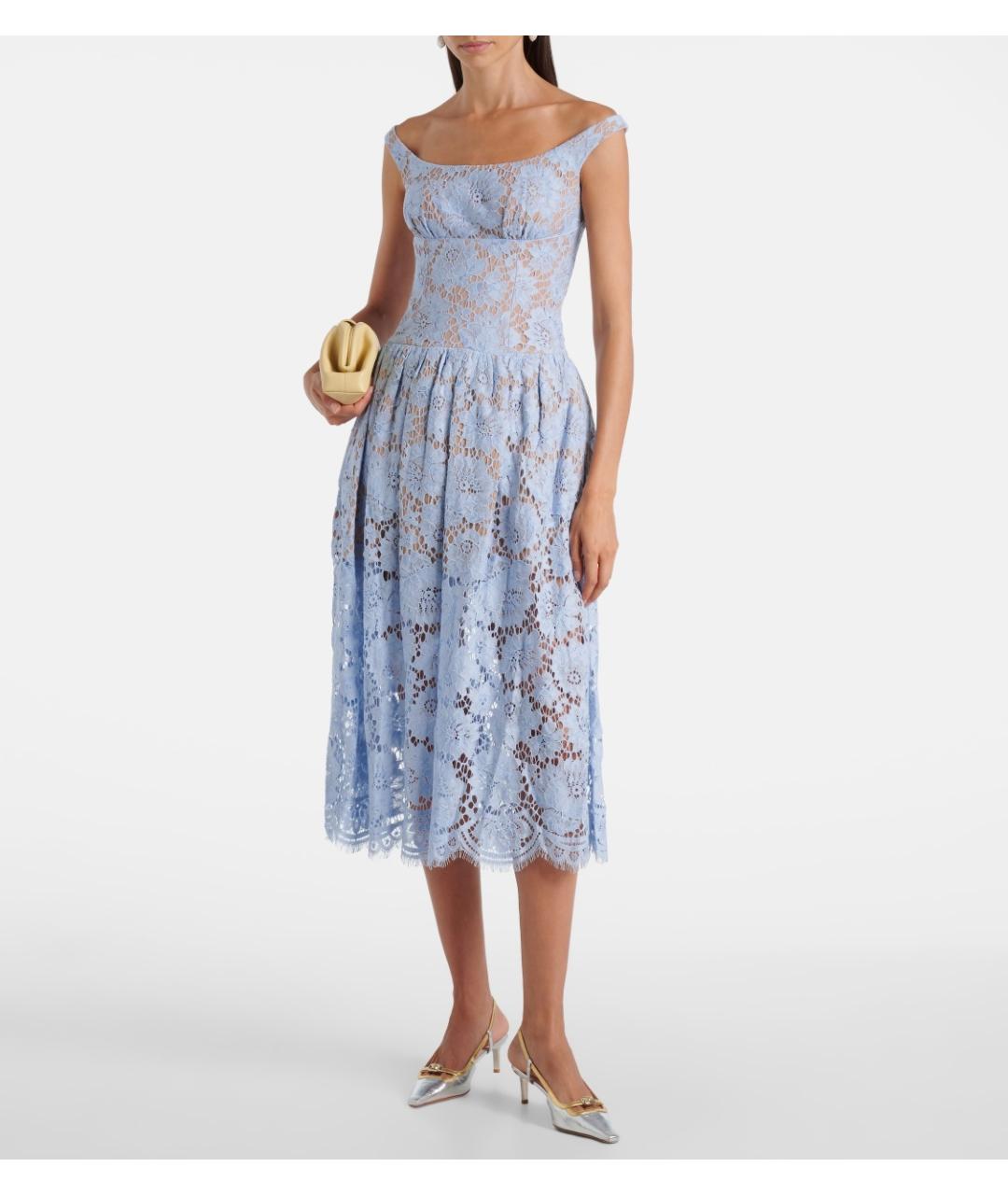 SELF-PORTRAIT Голубое полиэстеровое коктейльное платье, фото 2