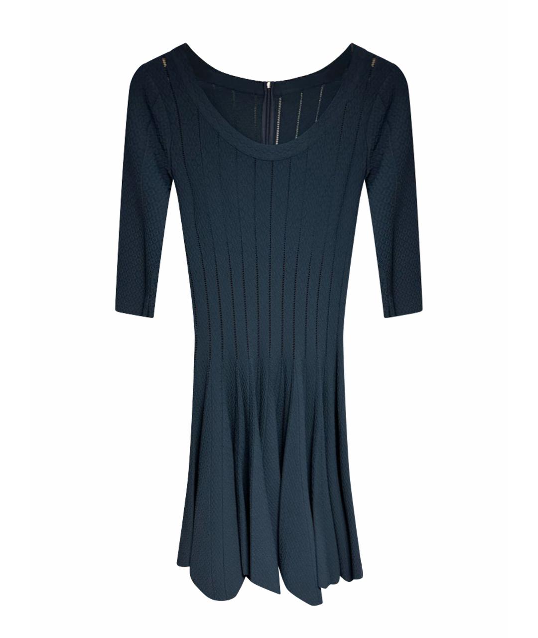 ALAIA Синее хлопко-эластановое повседневное платье, фото 1