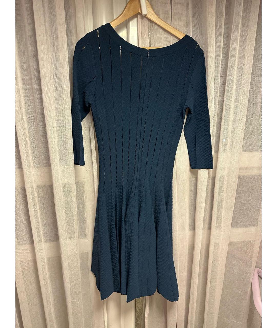 ALAIA Синее хлопко-эластановое повседневное платье, фото 2