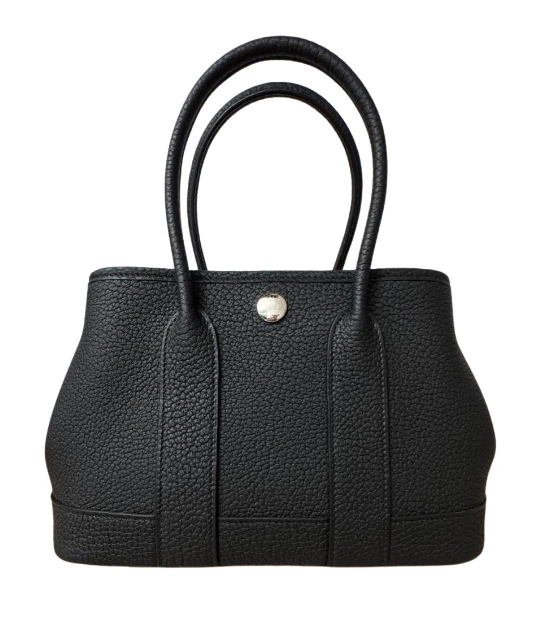 HERMES Черная кожаная сумка тоут, фото 1
