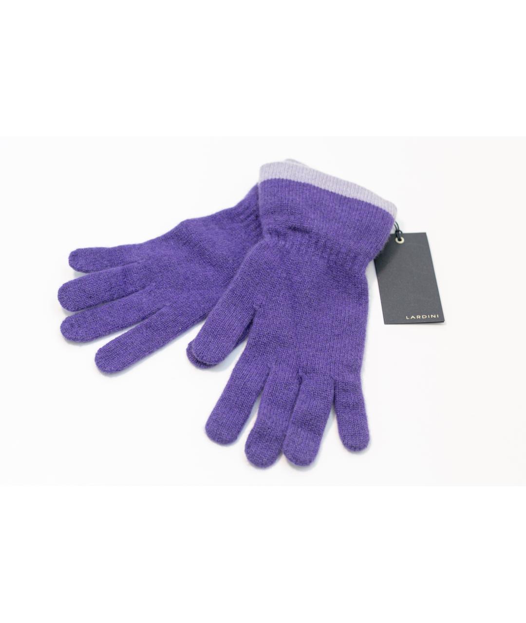 LARDINI Фиолетовые кашемировые перчатки, фото 2
