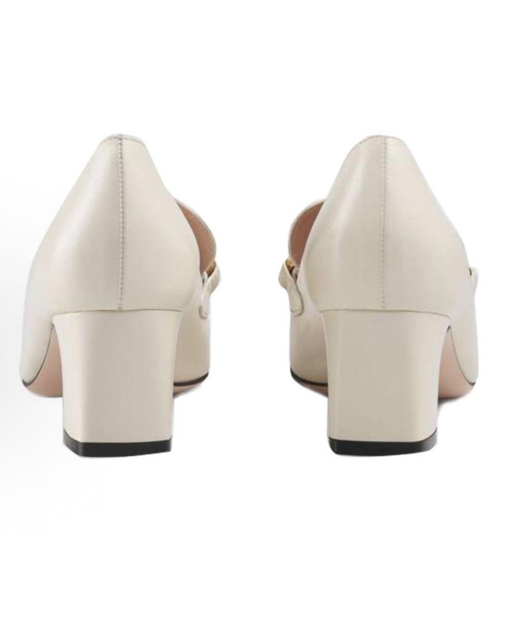 GUCCI Белые кожаные туфли, фото 4