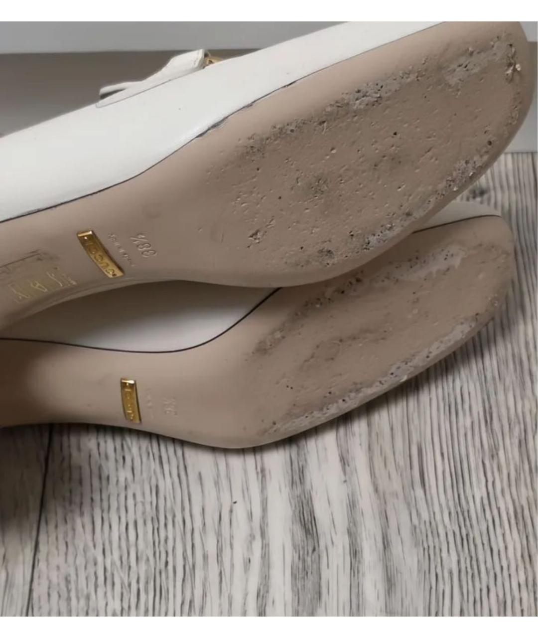 GUCCI Белые кожаные туфли, фото 6