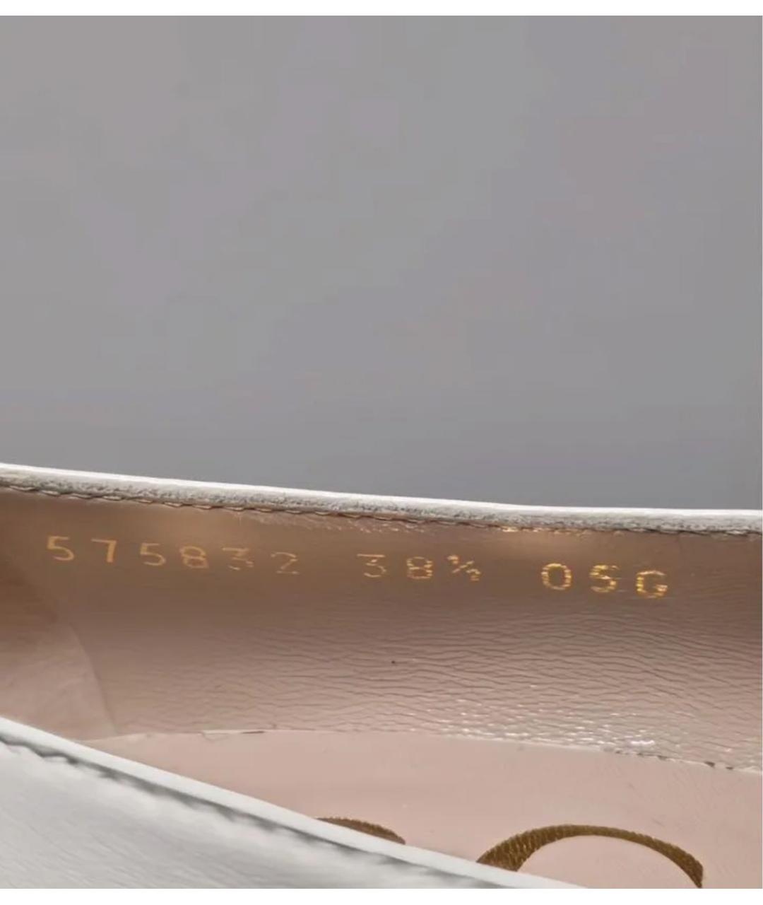 GUCCI Белые кожаные туфли, фото 8