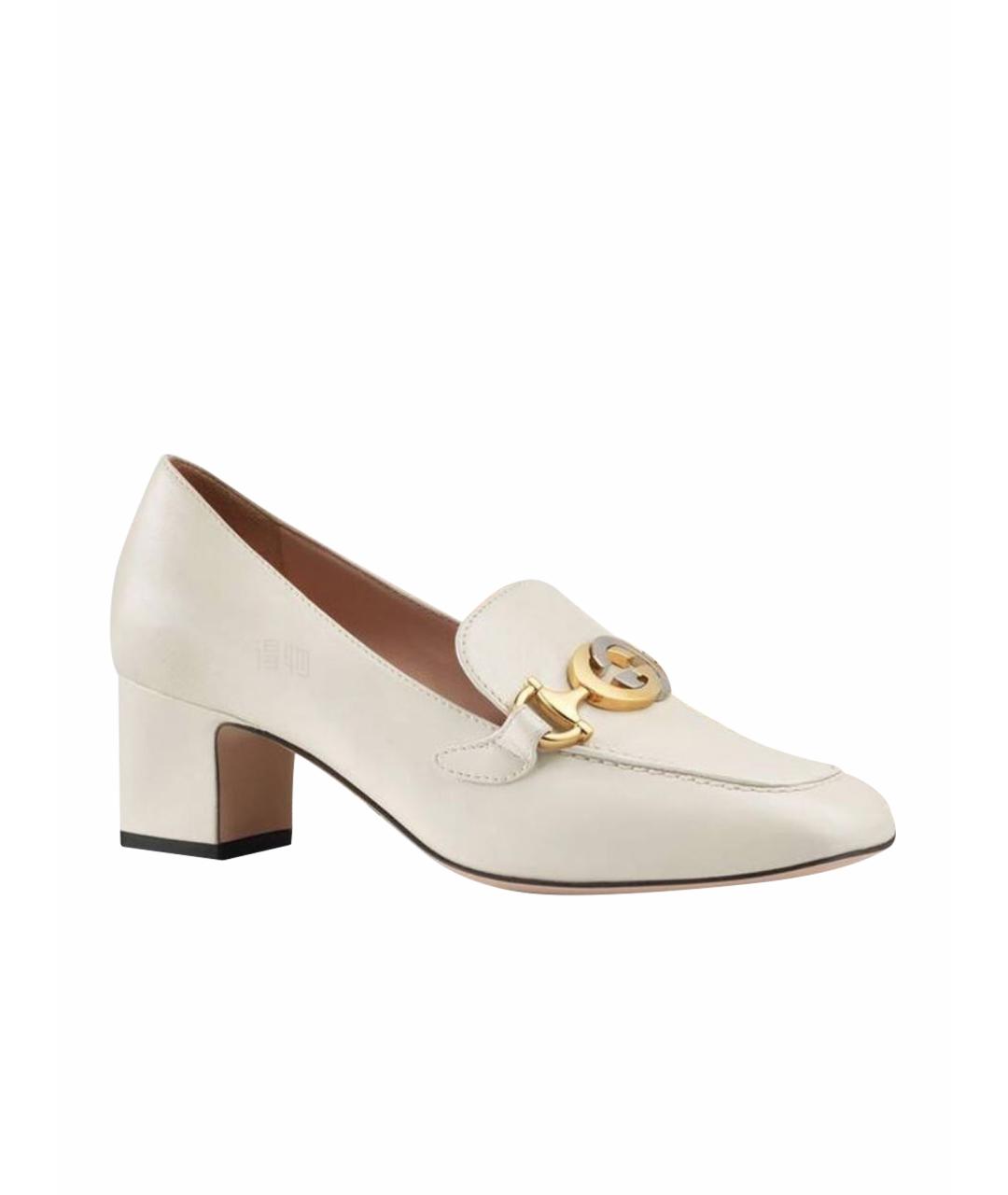 GUCCI Белые кожаные туфли, фото 1