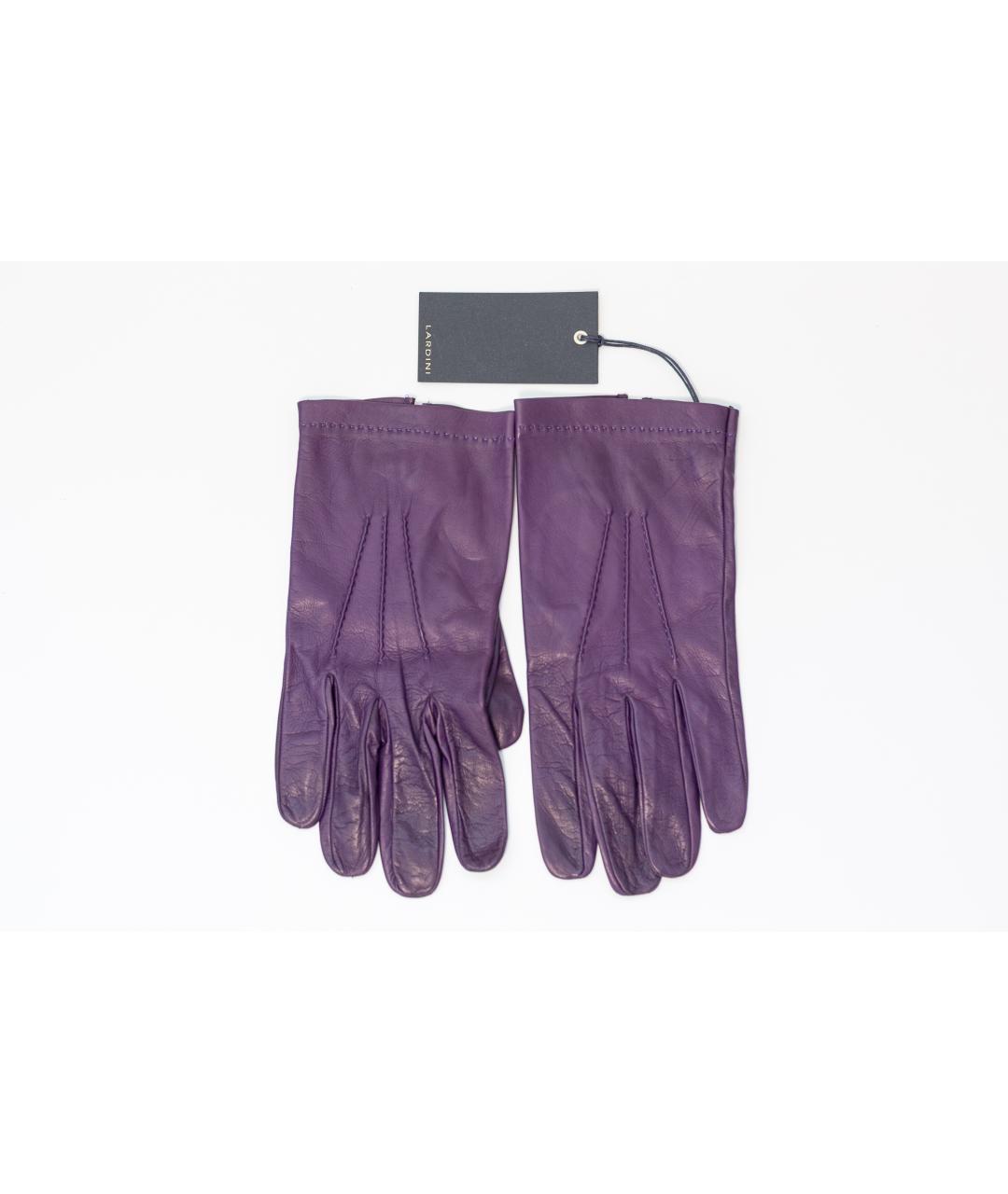 LARDINI Фиолетовые кожаные перчатки, фото 5
