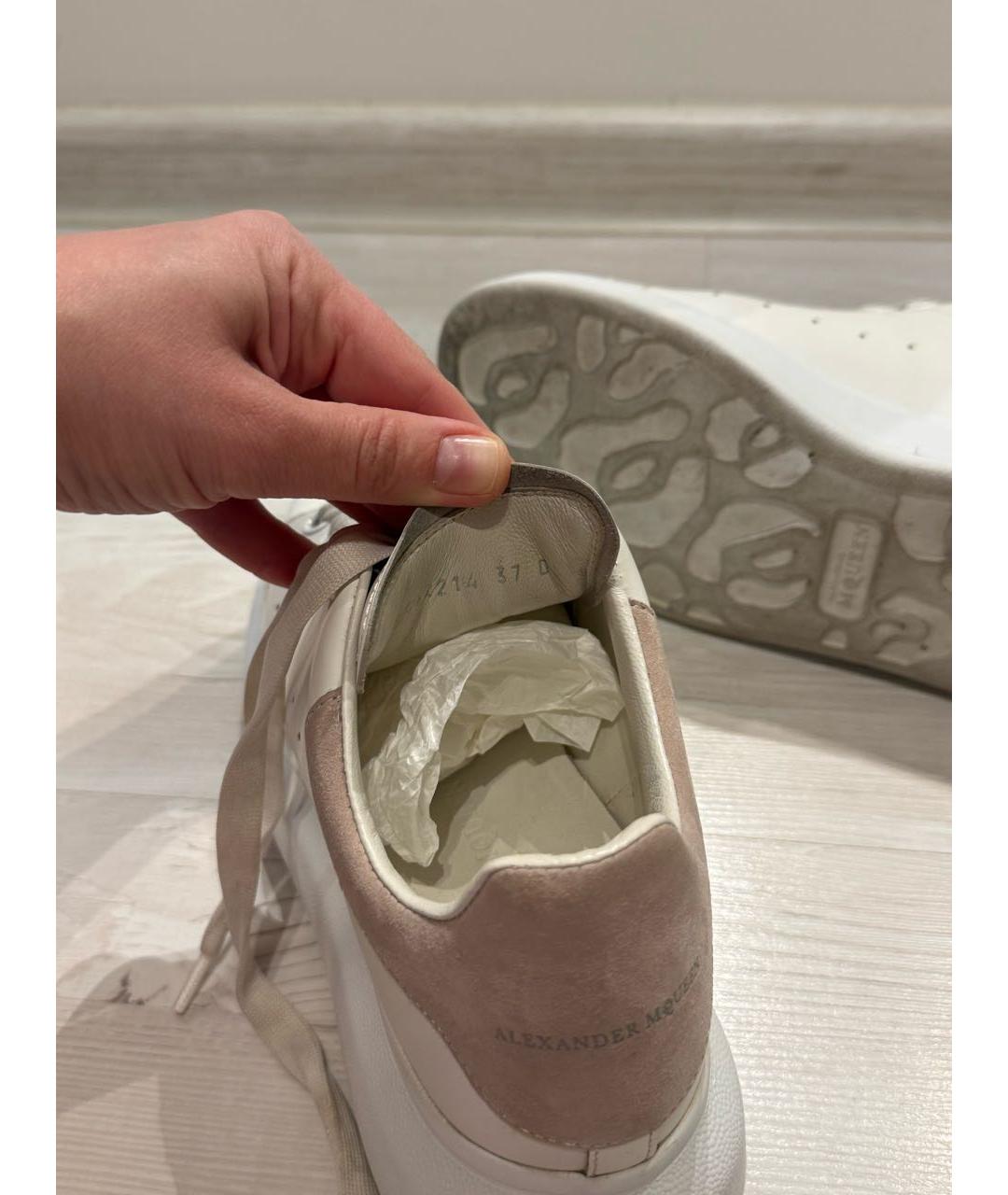 ALEXANDER MCQUEEN Белые кожаные кроссовки, фото 7