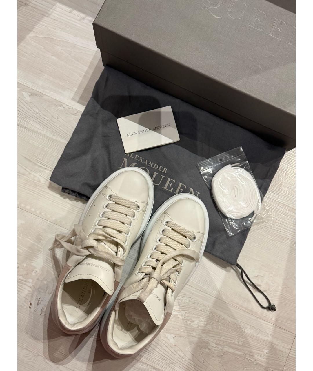 ALEXANDER MCQUEEN Белые кожаные кроссовки, фото 5