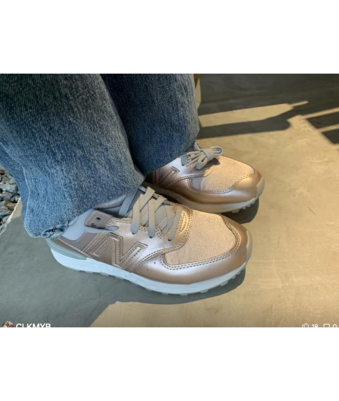 NEW BALANCE Розовые кроссовки из искусственной кожи, фото 8