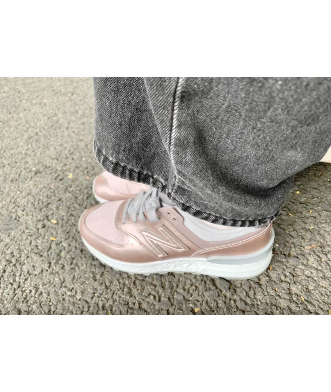 NEW BALANCE Розовые кроссовки из искусственной кожи, фото 7