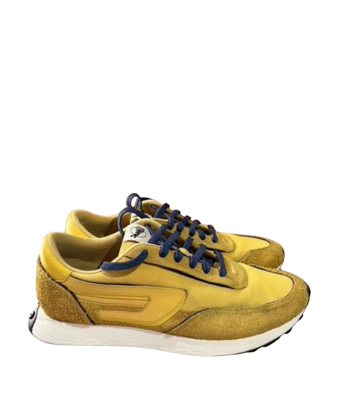DIESEL Желтые низкие кроссовки / кеды, фото 1