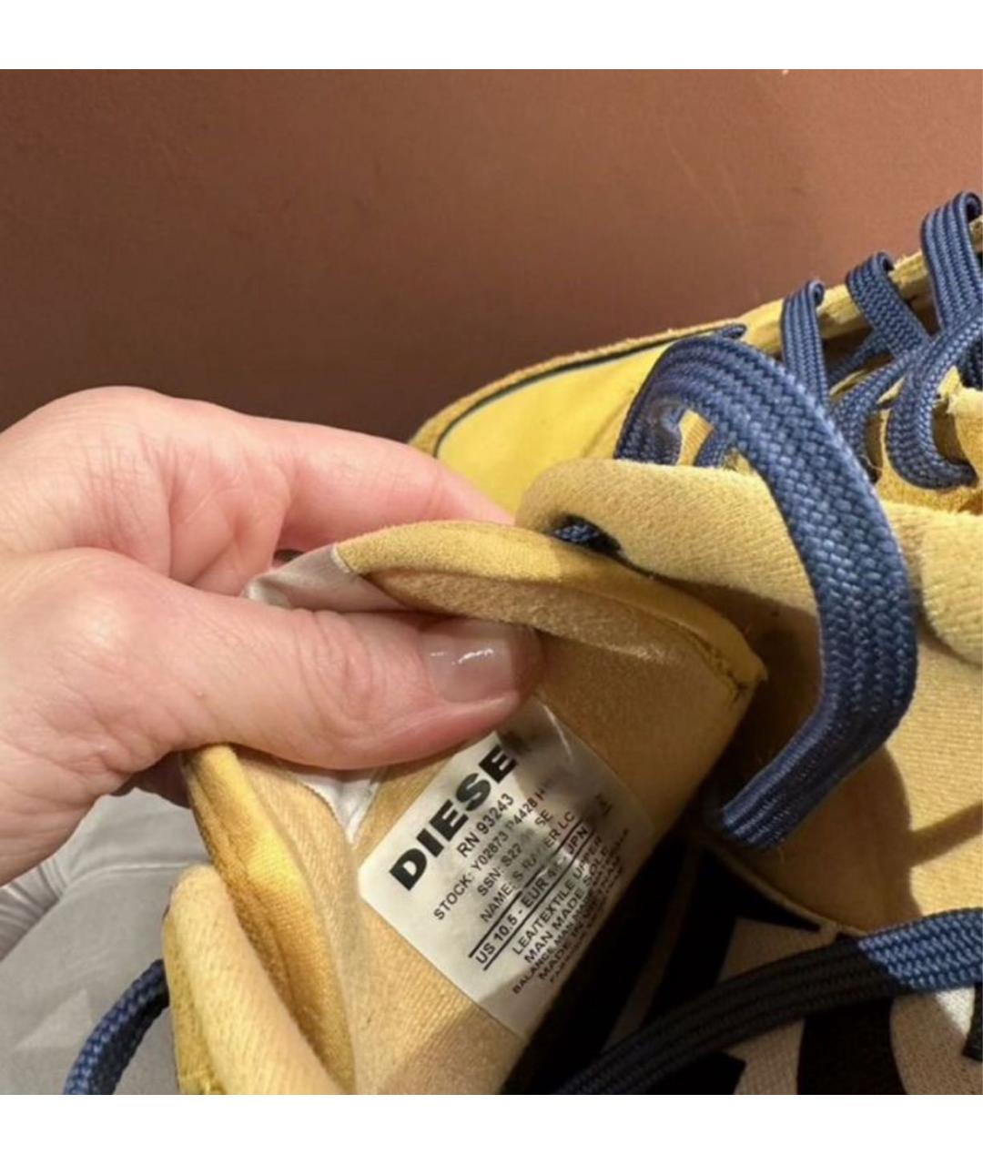 DIESEL Желтые низкие кроссовки / кеды, фото 4