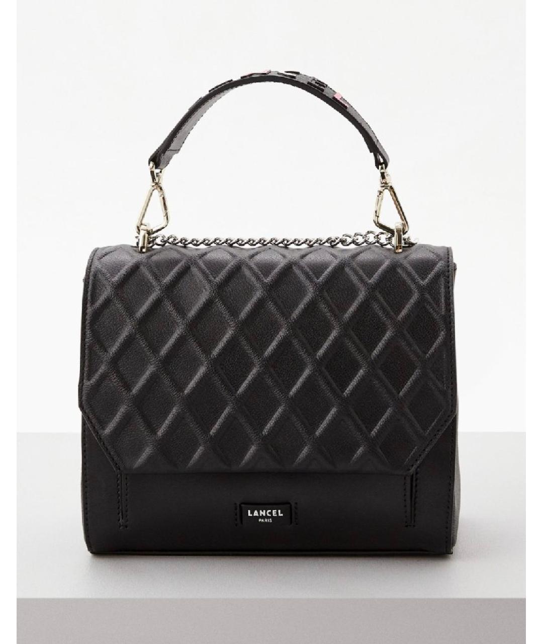 LANCEL Черная кожаная сумка через плечо, фото 7