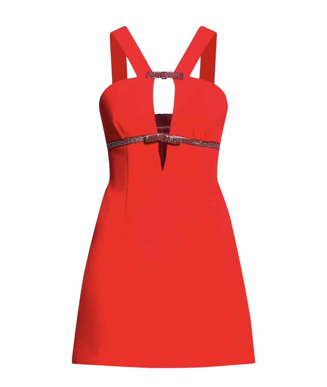SELF-PORTRAIT Красное полиэстеровое коктейльное платье, фото 1