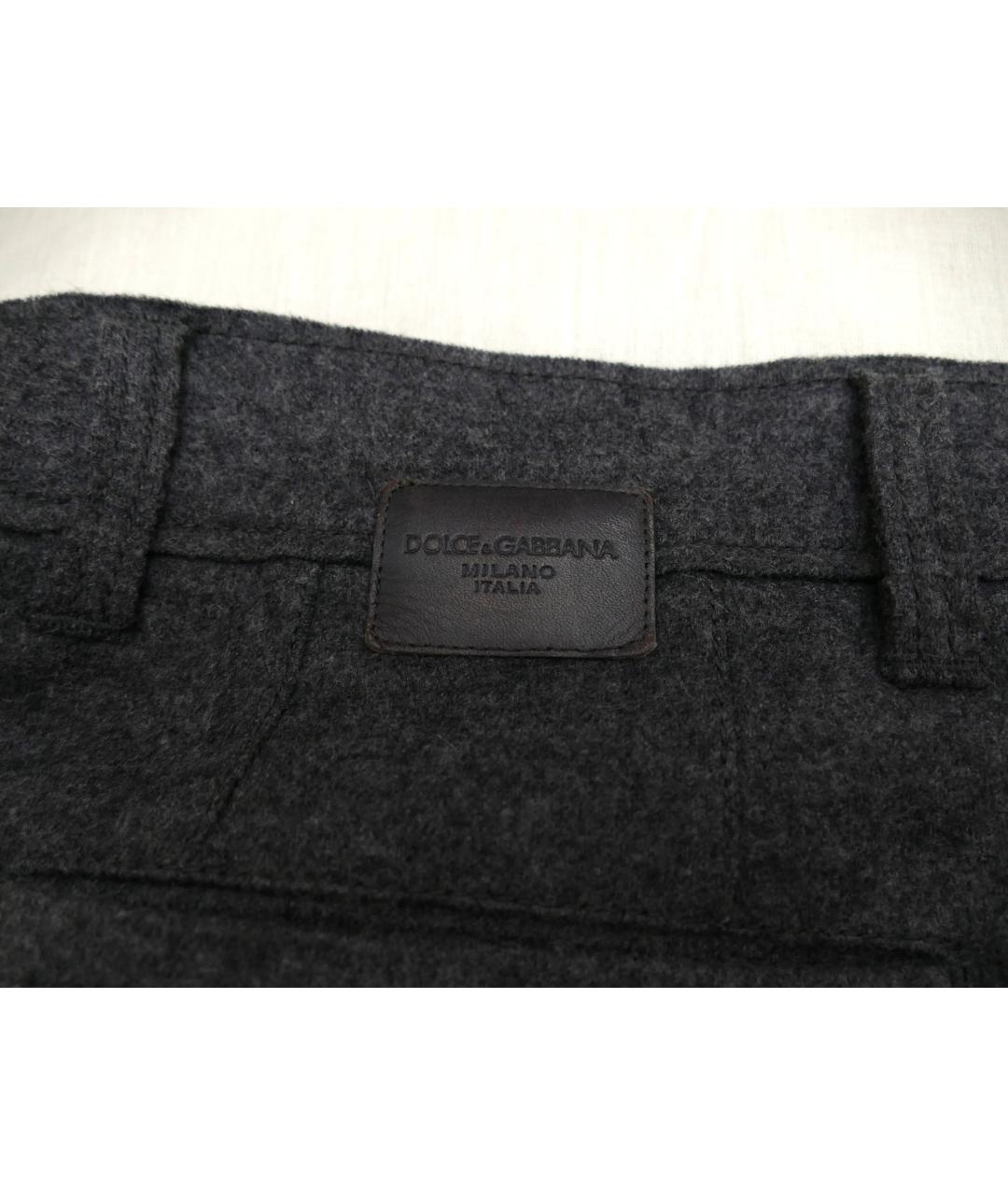 DOLCE&GABBANA Серые шерстяные брюки чинос, фото 5