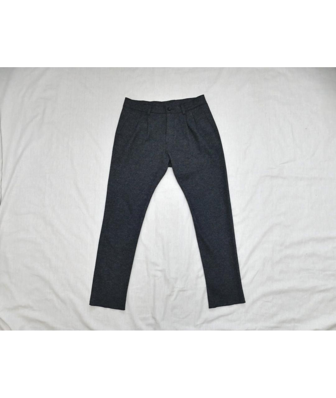 DOLCE&GABBANA Серые шерстяные брюки чинос, фото 10