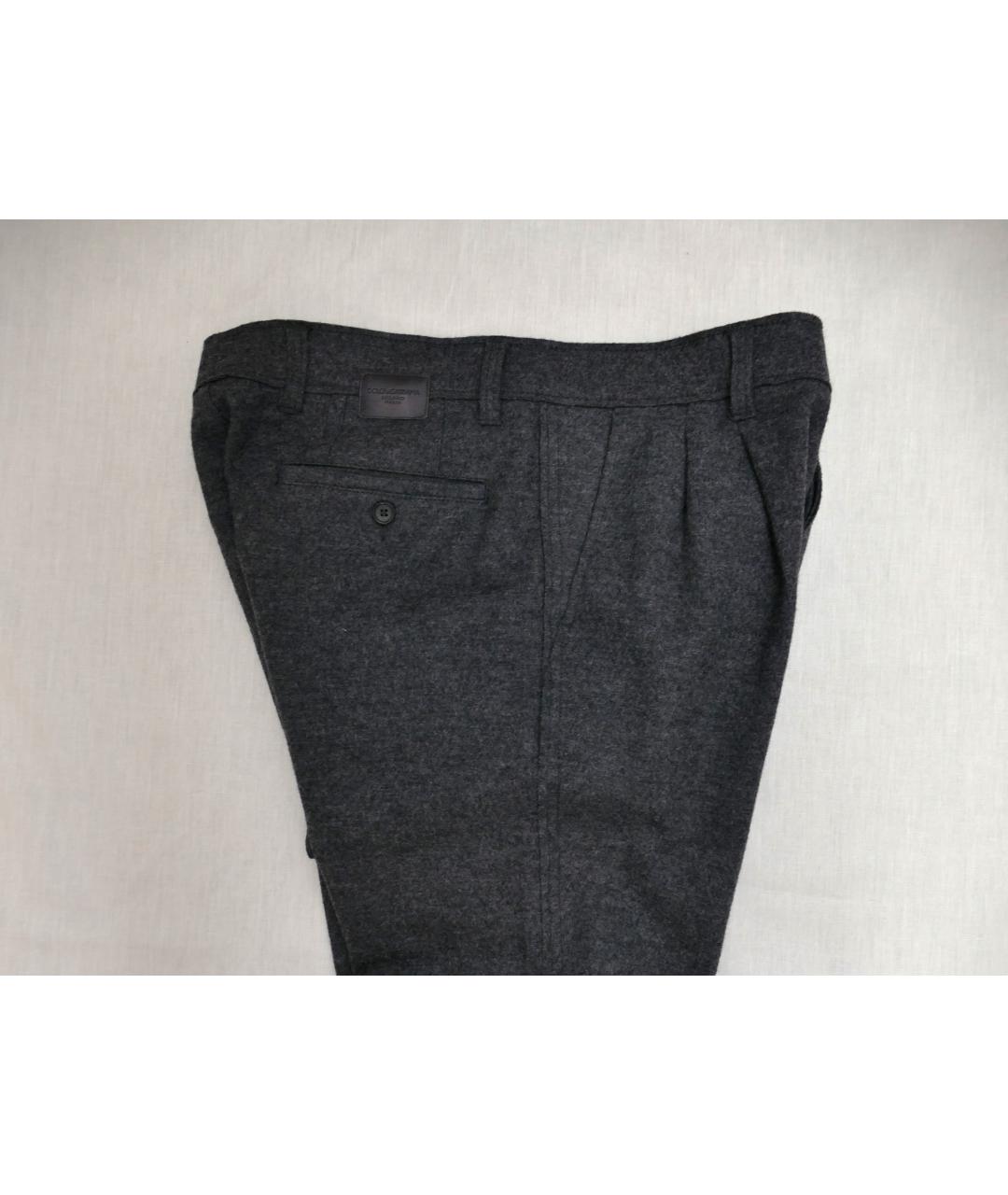 DOLCE&GABBANA Серые шерстяные брюки чинос, фото 4