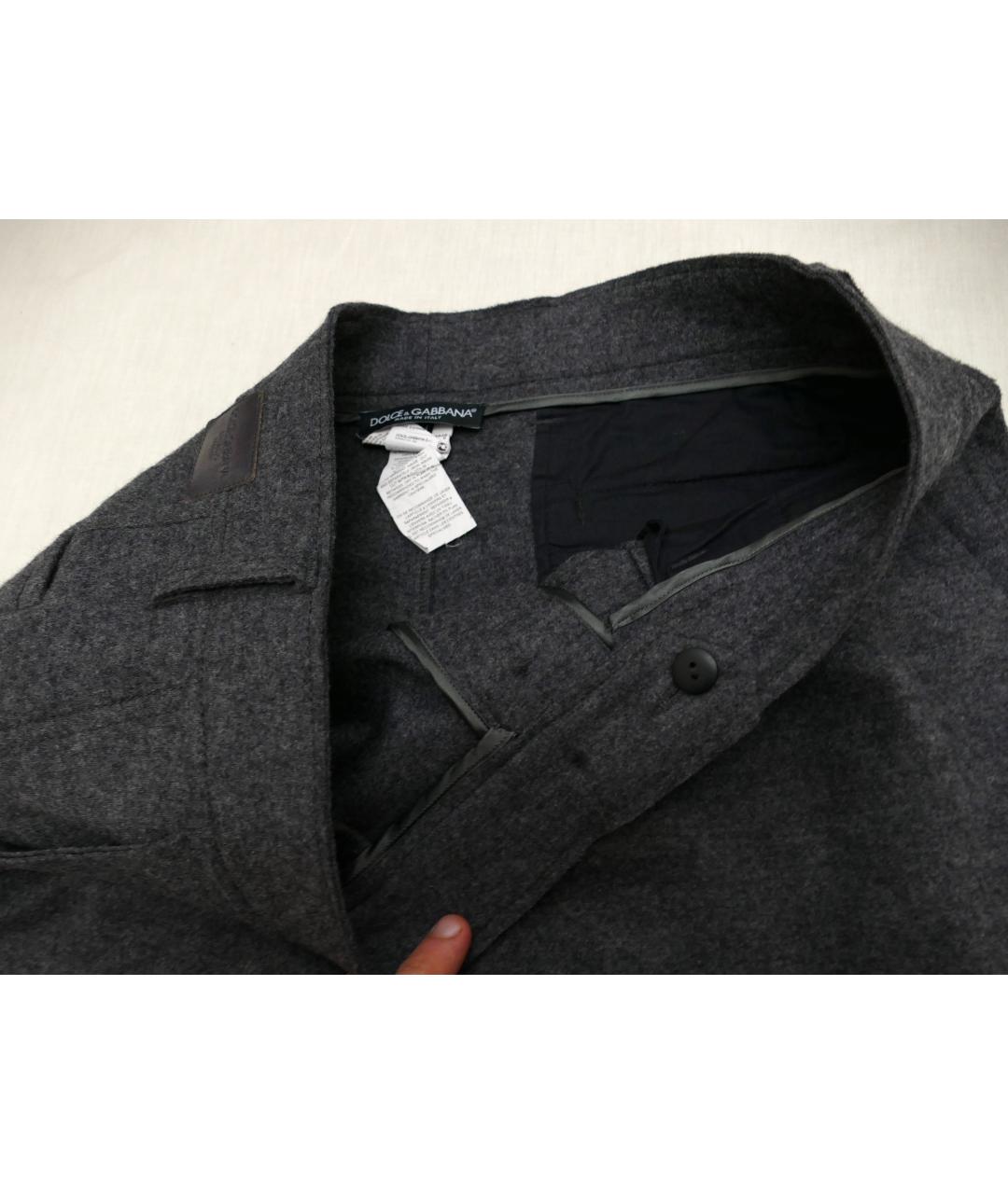 DOLCE&GABBANA Серые шерстяные брюки чинос, фото 6