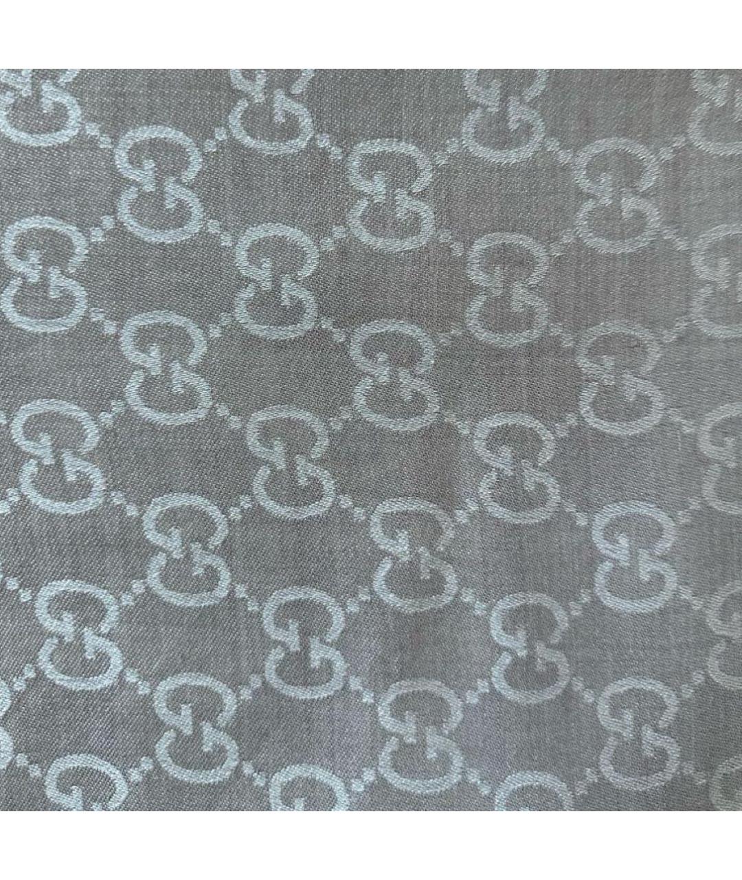 GUCCI Бежевый хлопковый шарф, фото 7