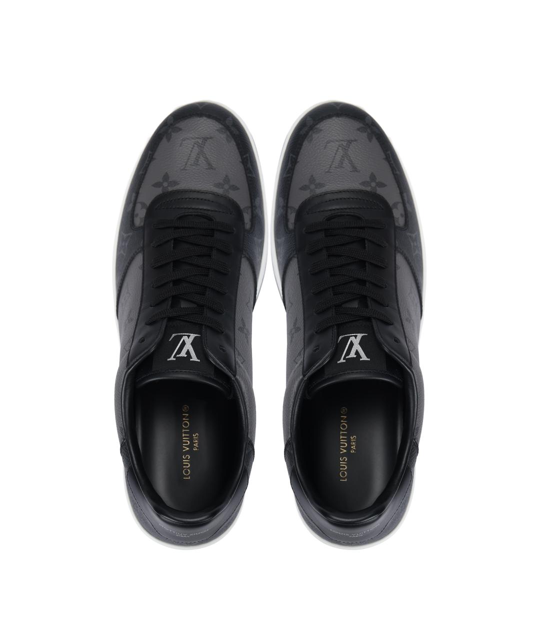 LOUIS VUITTON Черные кожаные низкие кроссовки / кеды, фото 3