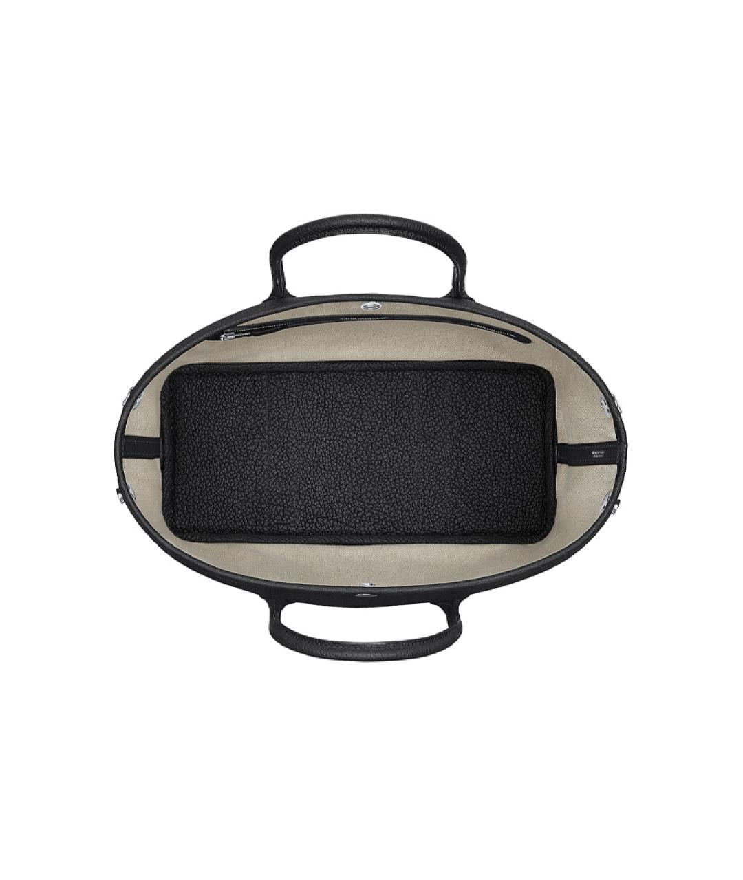 HERMES Черная кожаная сумка с короткими ручками, фото 3