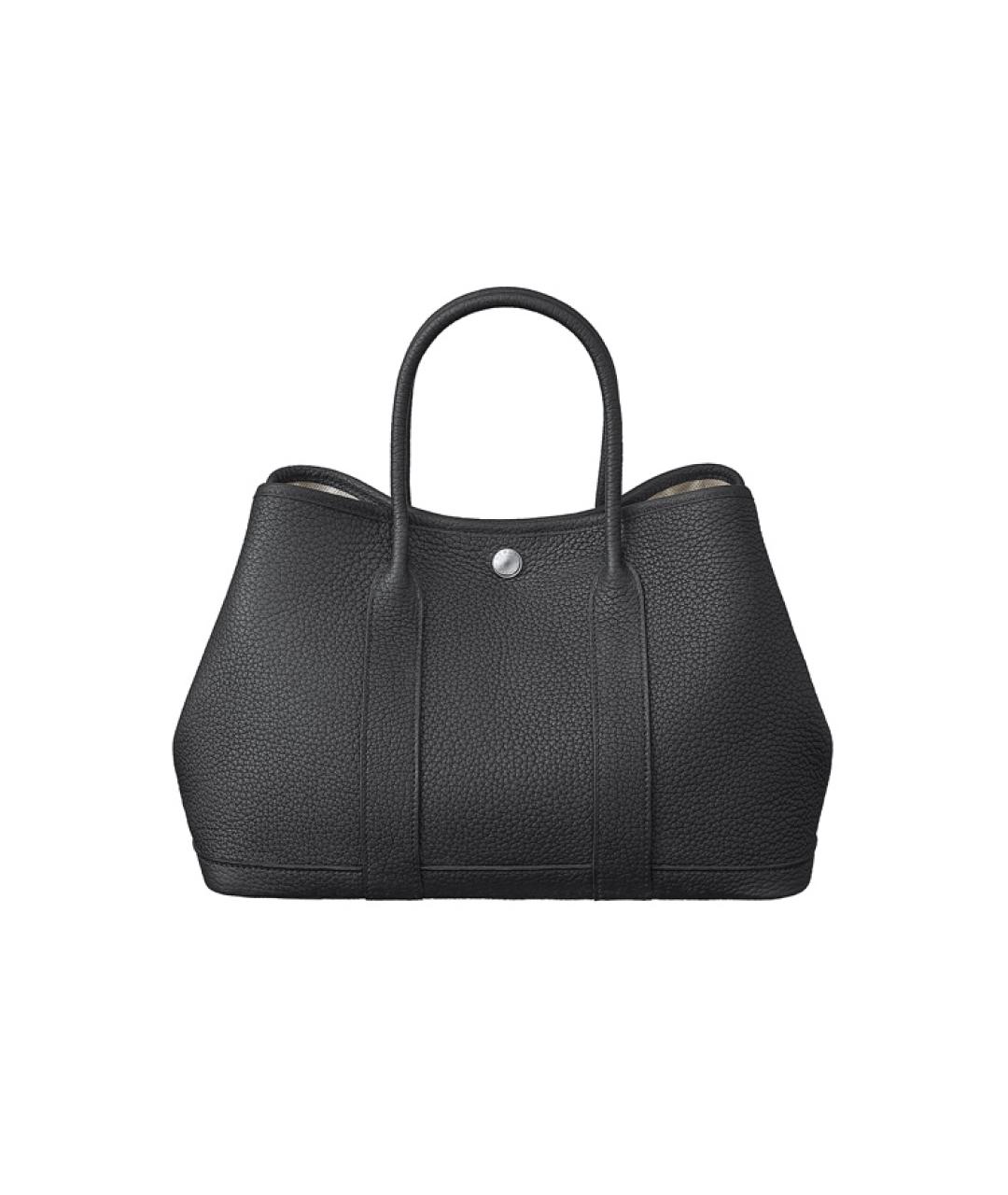 HERMES Черная кожаная сумка с короткими ручками, фото 6