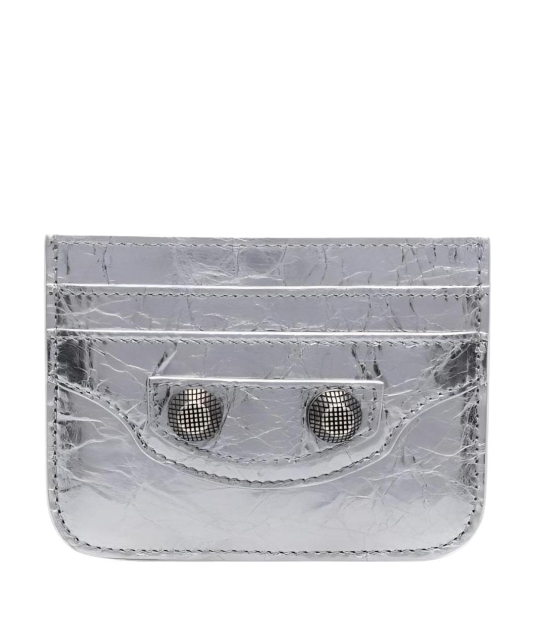 BALENCIAGA Серебрянный кожаный кардхолдер, фото 1