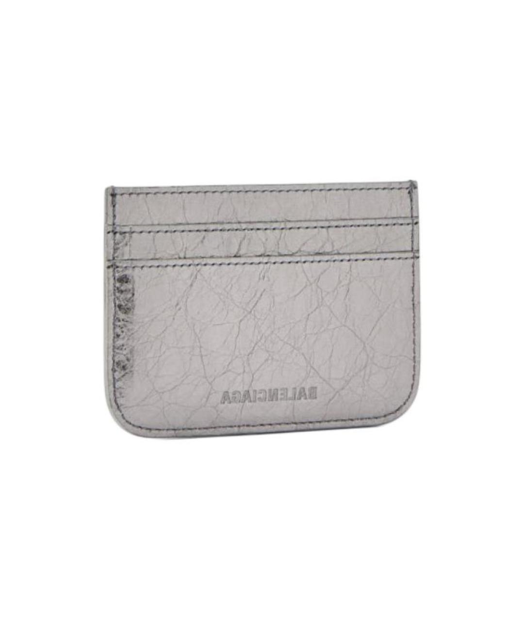 BALENCIAGA Серебрянный кожаный кардхолдер, фото 4