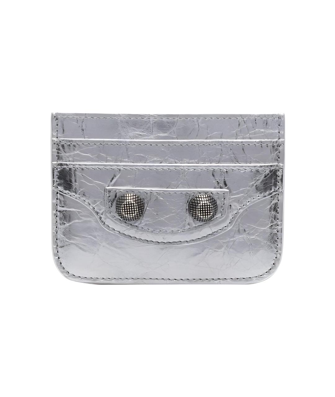 BALENCIAGA Серебрянный кожаный кардхолдер, фото 6