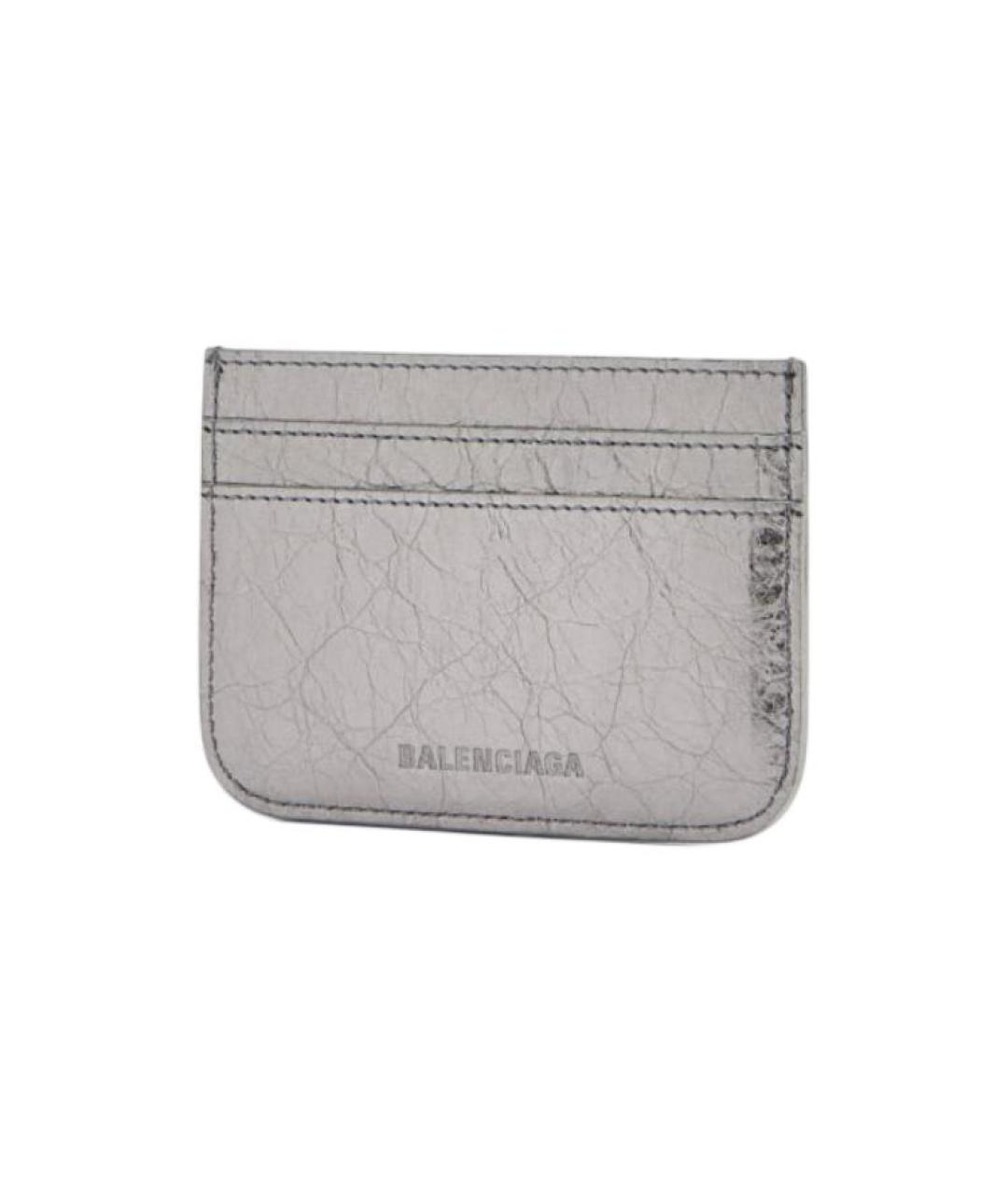 BALENCIAGA Серебрянный кожаный кардхолдер, фото 3