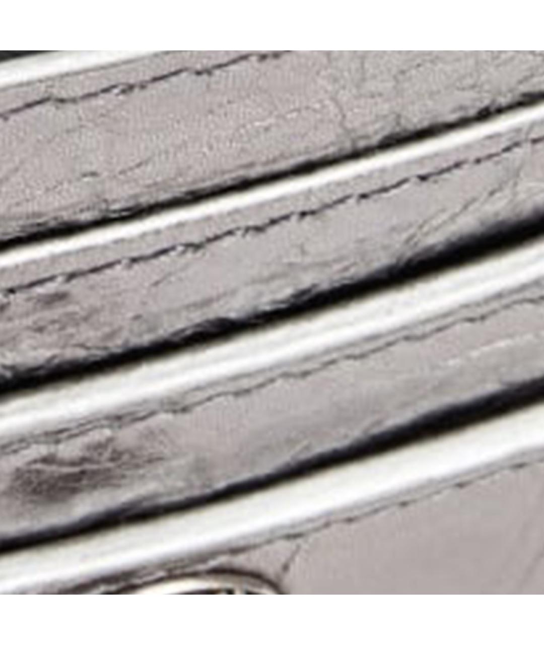 BALENCIAGA Серебрянный кожаный кардхолдер, фото 5