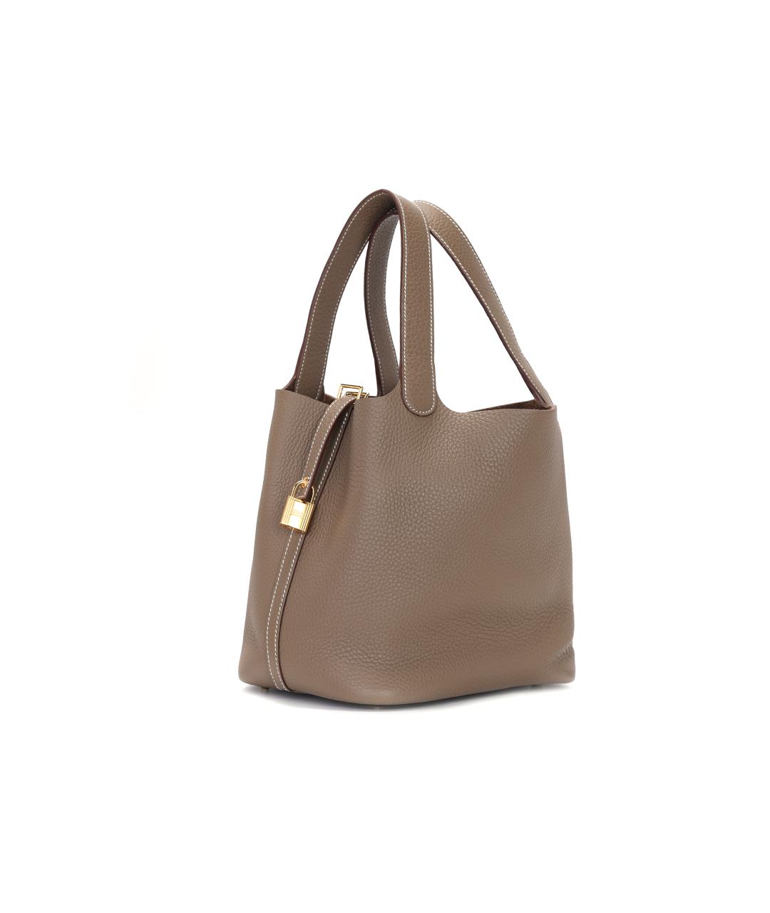 HERMES Коричневая кожаная сумка через плечо, фото 4