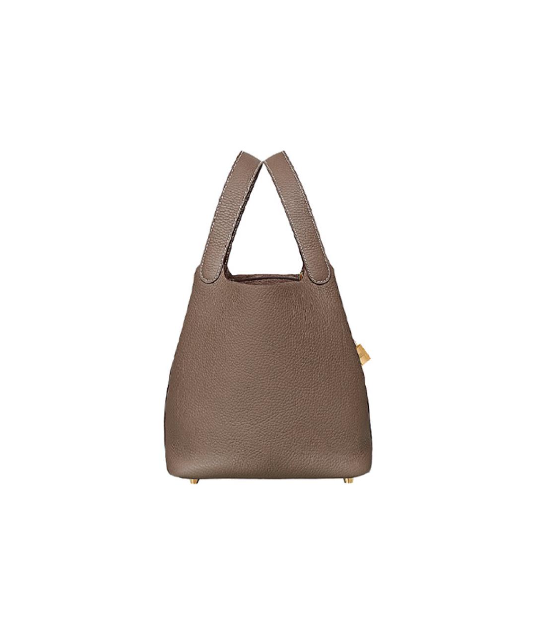 HERMES Коричневая кожаная сумка через плечо, фото 5