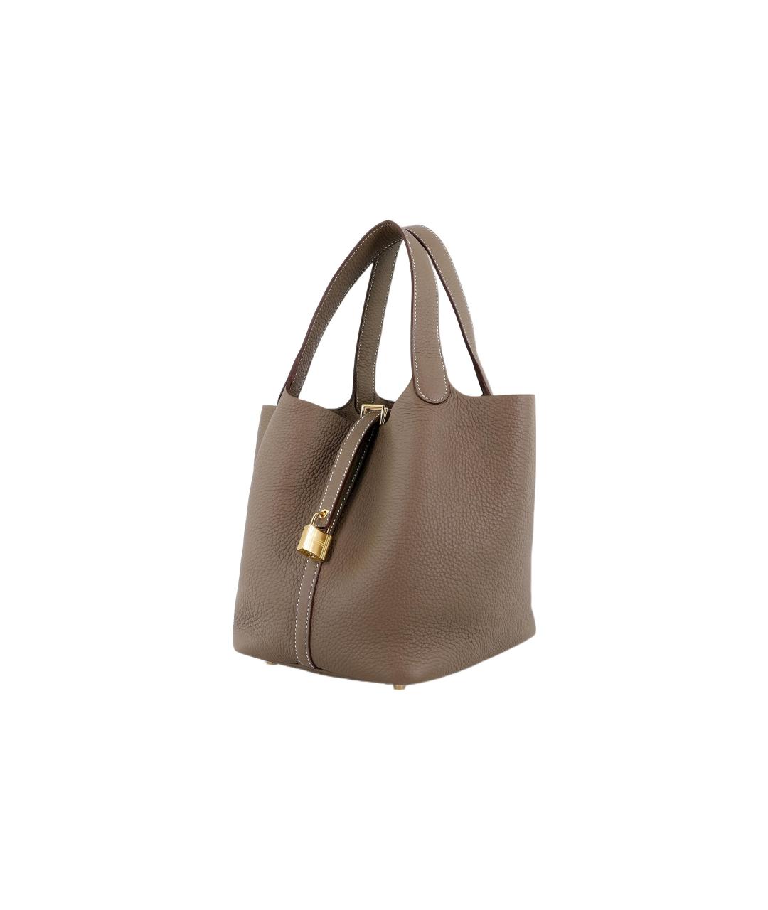 HERMES Коричневая кожаная сумка через плечо, фото 3