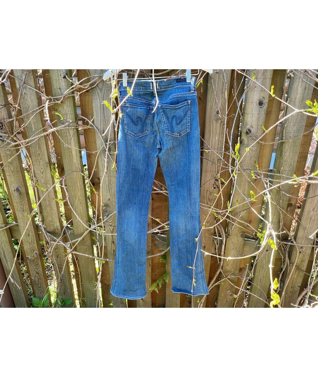 Citizien Of Humanity Голубые хлопко-эластановые джинсы клеш, фото 2
