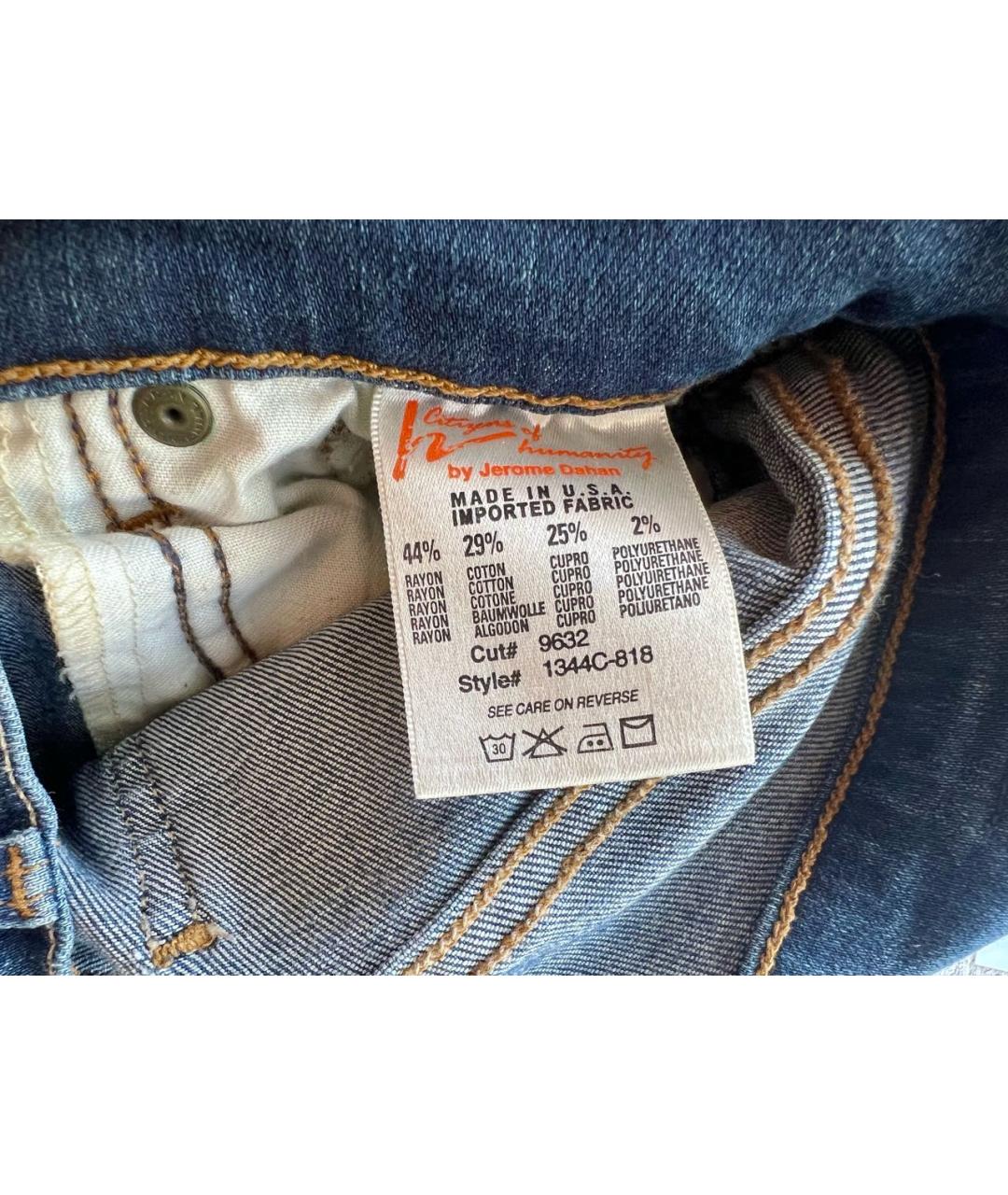 Citizien Of Humanity Голубые хлопко-эластановые джинсы клеш, фото 6