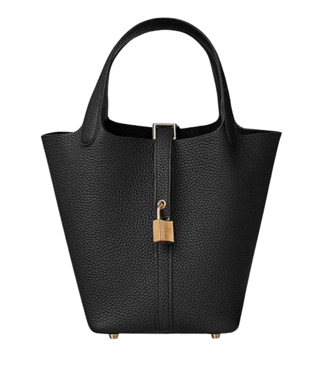 HERMES Черная кожаная сумка через плечо, фото 1