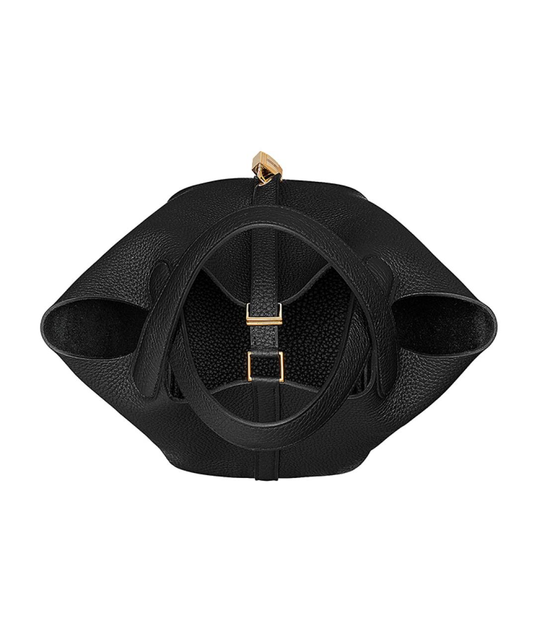 HERMES Черная кожаная сумка через плечо, фото 5