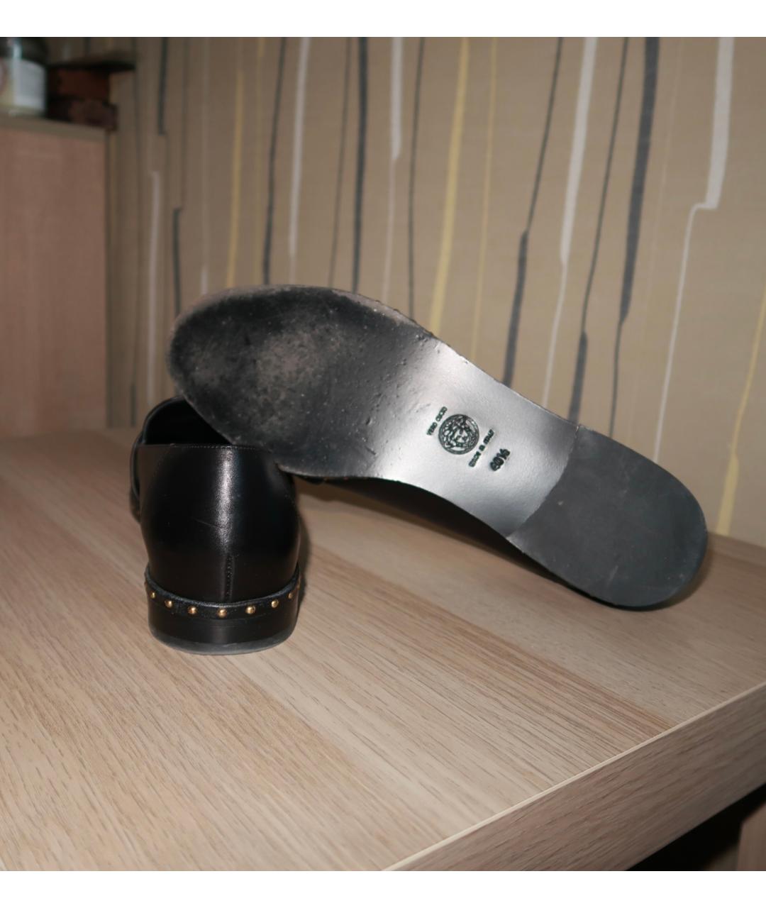 VERSACE Черные кожаные лоферы, фото 5