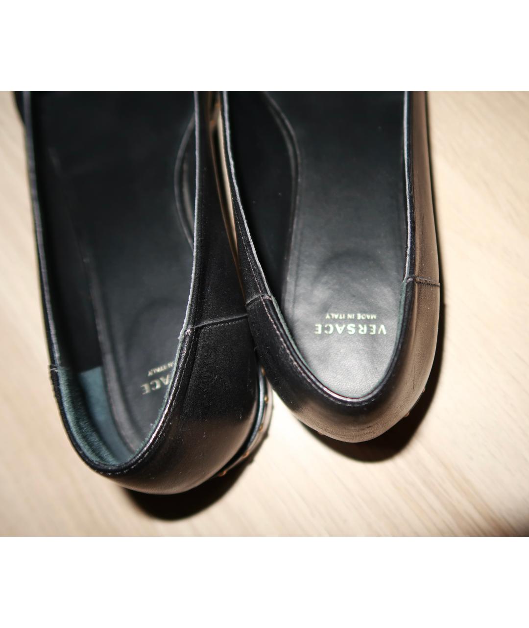 VERSACE Черные кожаные лоферы, фото 6
