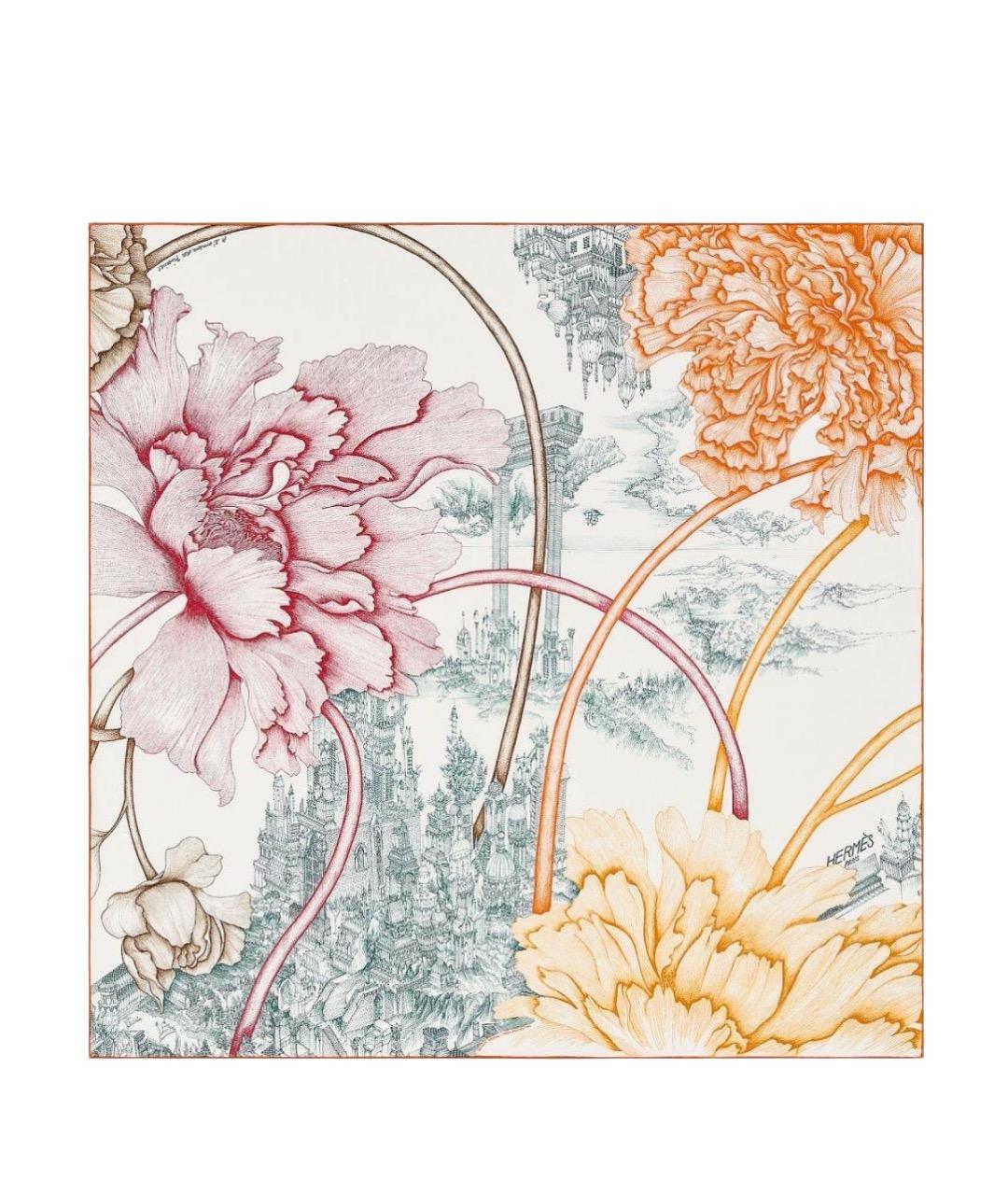 HERMES Мульти шелковый шарф, фото 1