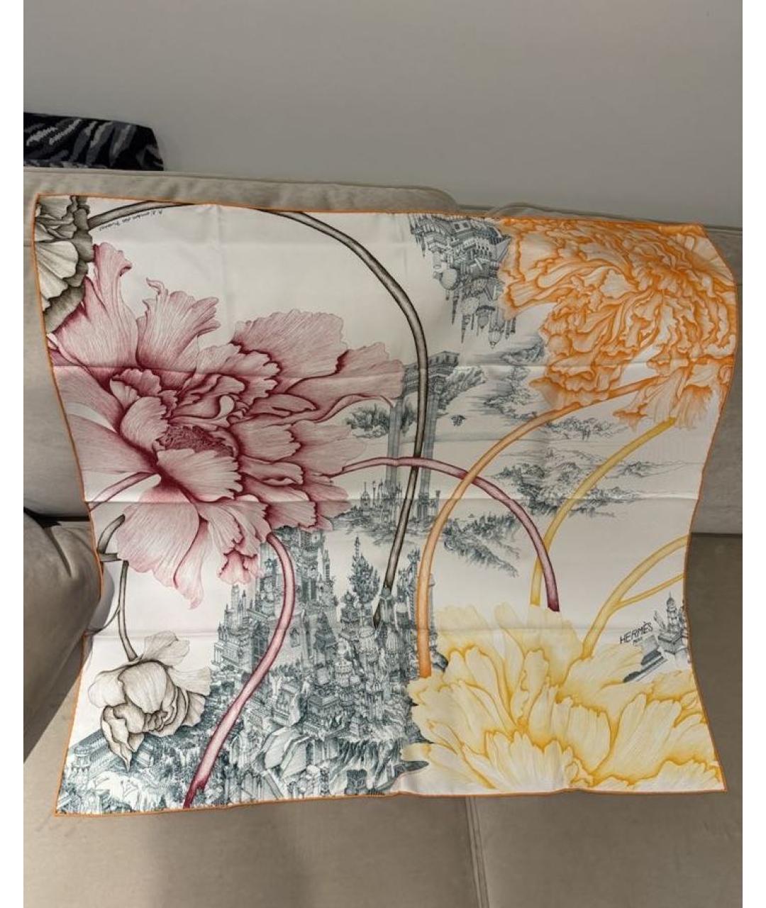 HERMES Мульти шелковый шарф, фото 4