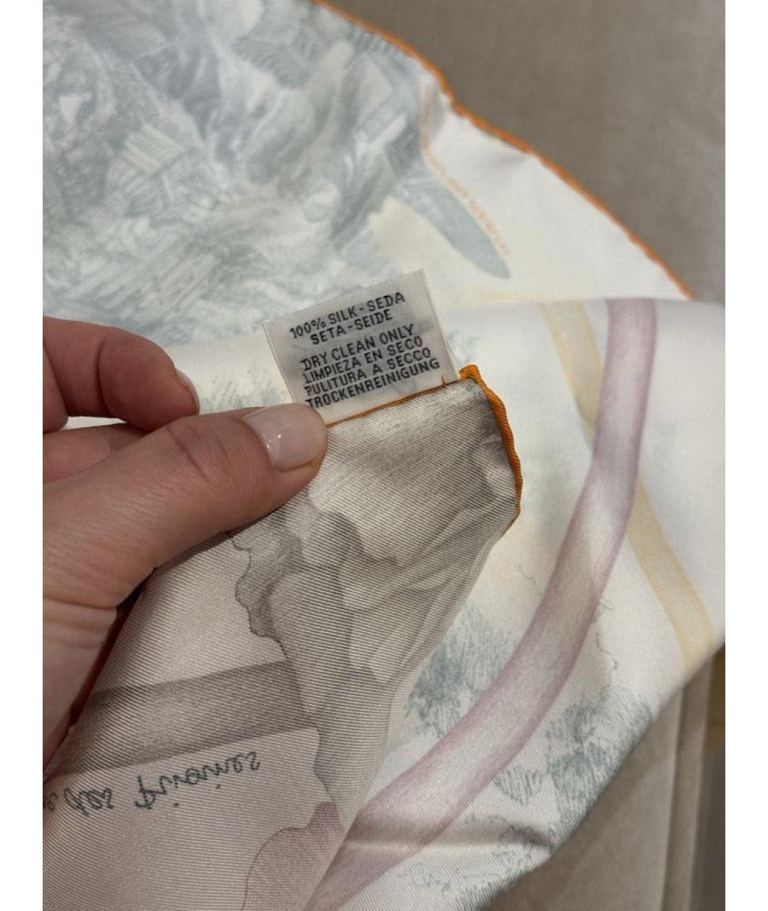 HERMES Мульти шелковый шарф, фото 7