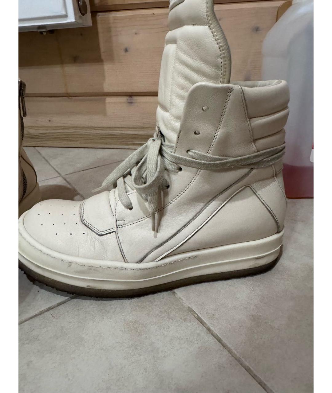 RICK OWENS Бежевые кожаные ботинки, фото 6